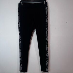 Guess Black Leggings with Floral Lace Side